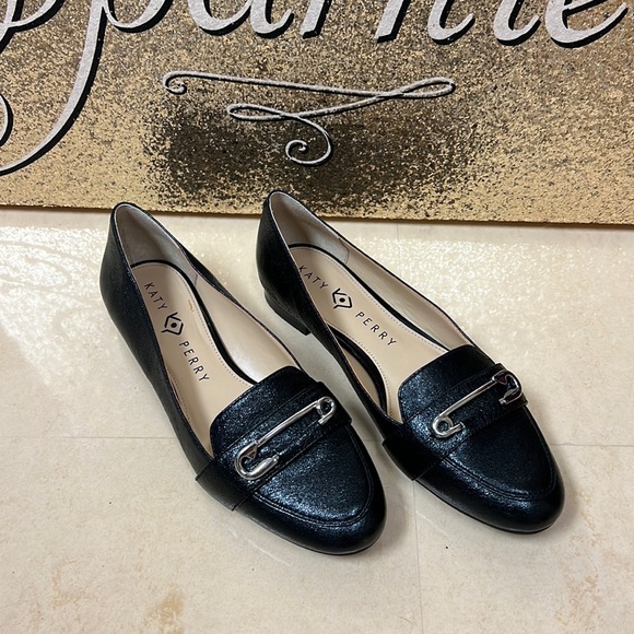 Katy Perry Collections Shoes - Katy Perry Black Silver The Pinz Slipper Loafer Flats,‎ size 7